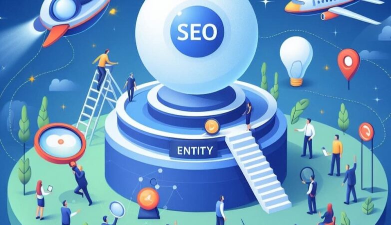 "Entity SEO Strategy" - Represents the essence of optimizing content for entities and semantic relevance.