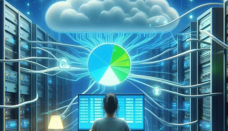 An image of a person doing data migration with computer data.