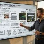 Digital marketer analysing Website transformation diagram showing evolution from old niche to new niche.
